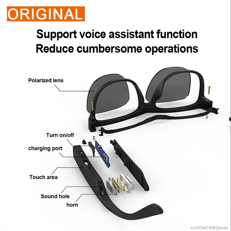 New Original Lecoo C8 Smart Glasses Headphone Wireless Bluetooth Sunglasses Outdoor Sport Earphone HD Mic Calling Headset 120Mah